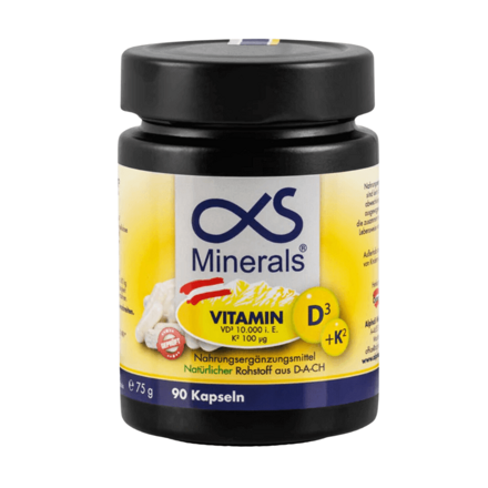 AlphaS Minerals prírodný vitamín D3 + K2 90 kapsúl