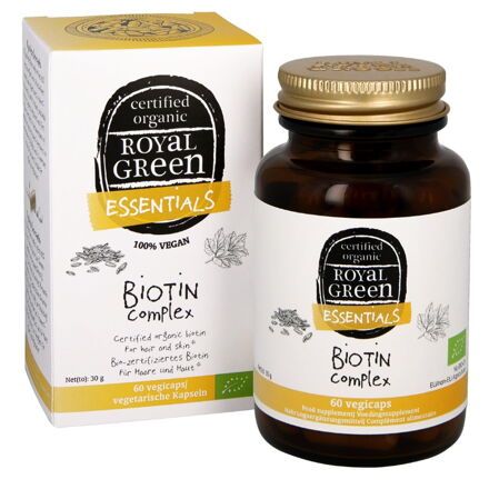 Royal Green bio biotín komplex pre vlasy a pokožku 60 kapsúl Royal Green bio biotín komplex pre vlasy a pokožku 60 kapsúl